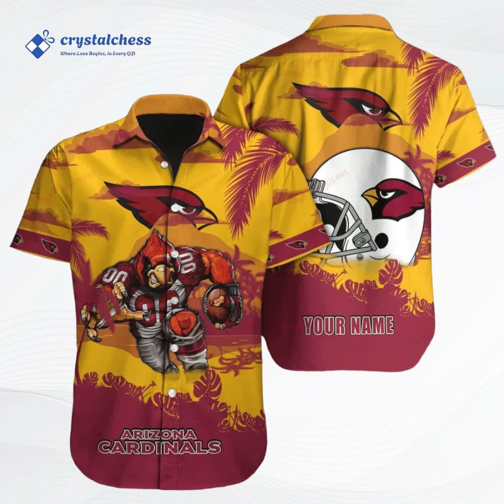 Customize your Arizona Cardinals Hawaiian Shirt with Personalized Mascot and Name