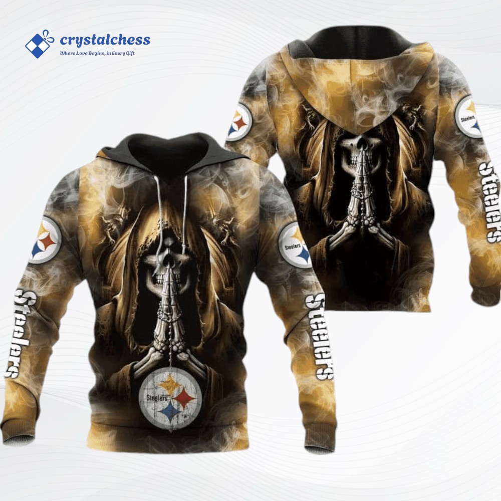 Pittsburgh Steelers Death Smoke Graphic NFL All Over Print Hoodie, Pittsburgh Steelers Shirt